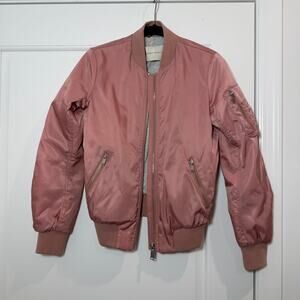 Aritzia Babaton Gilman Classic Bomber Jacket Pink Size XXS